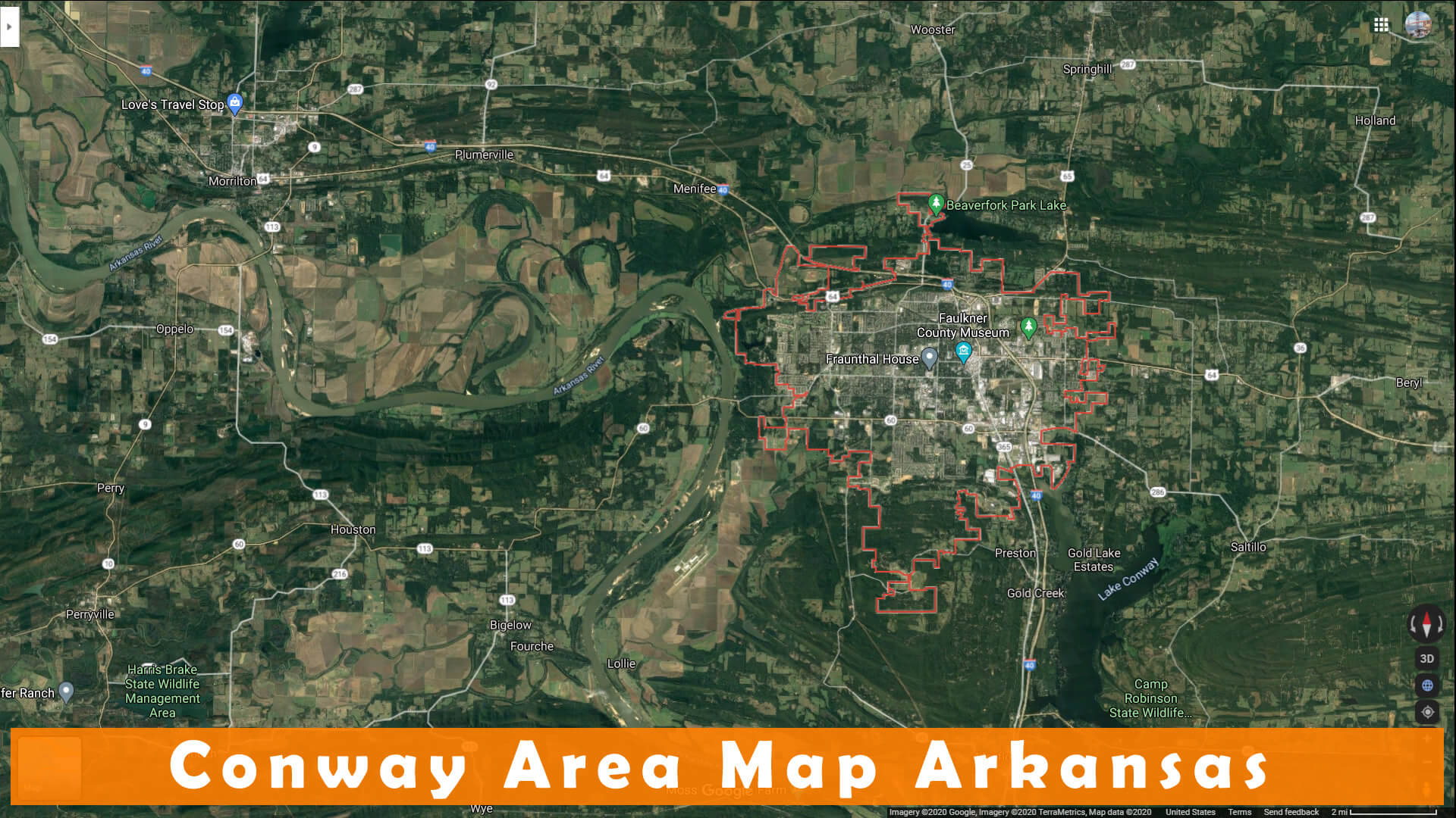 Conway Area Map Arkansas